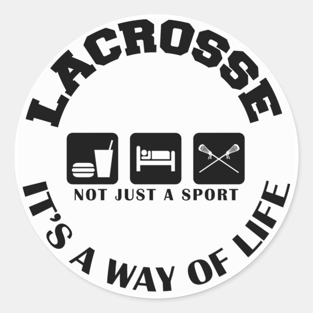 Eat Sleep Play Lacrosse Classic Round Sticker (Front)