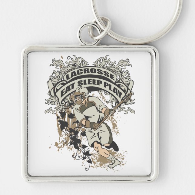Eat, Sleep, Play Lacrosse Key Ring (Front)
