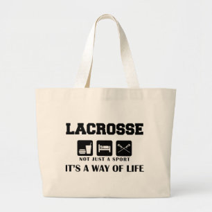 Eat Sleep Play Lacrosse Large Tote Bag