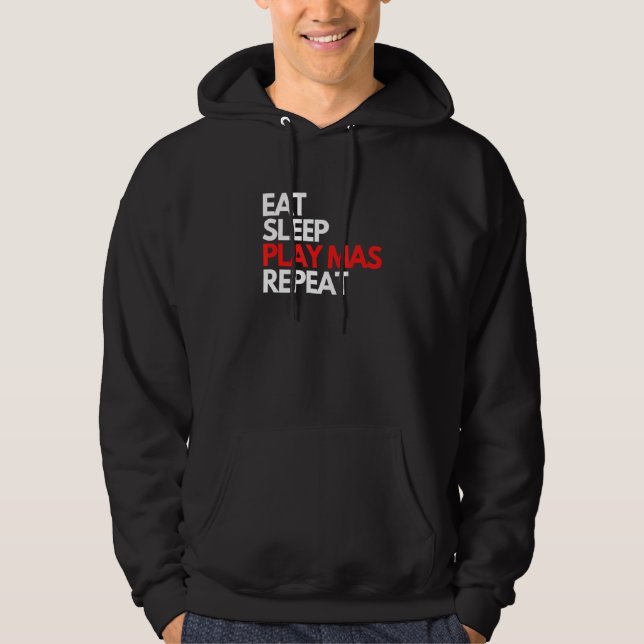 Eat Sleep Play Mas Repeat Trinidad and Tobago Flag Hoodie (Front)