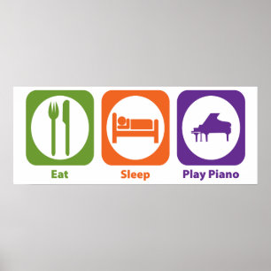 Eat Sleep Play Piano Poster