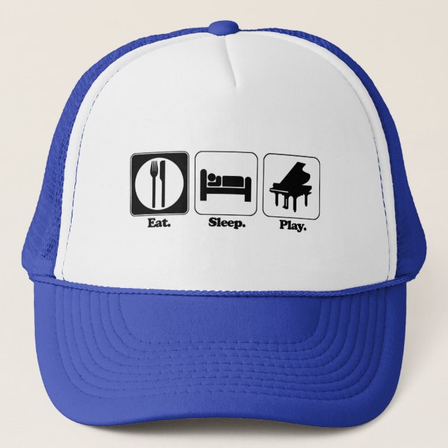 eat sleep play piano trucker hat (Front)