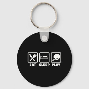 Eat sleep play ping pong key ring