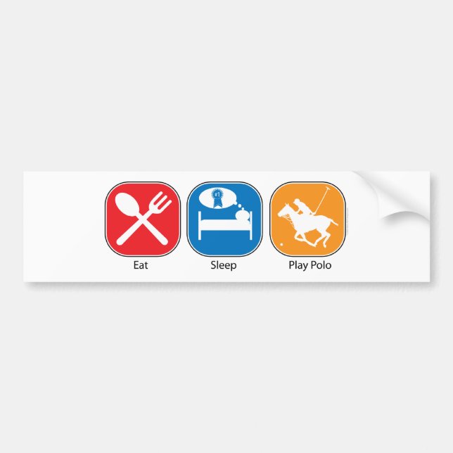 Eat Sleep Play Polo Bumper Sticker (Front)