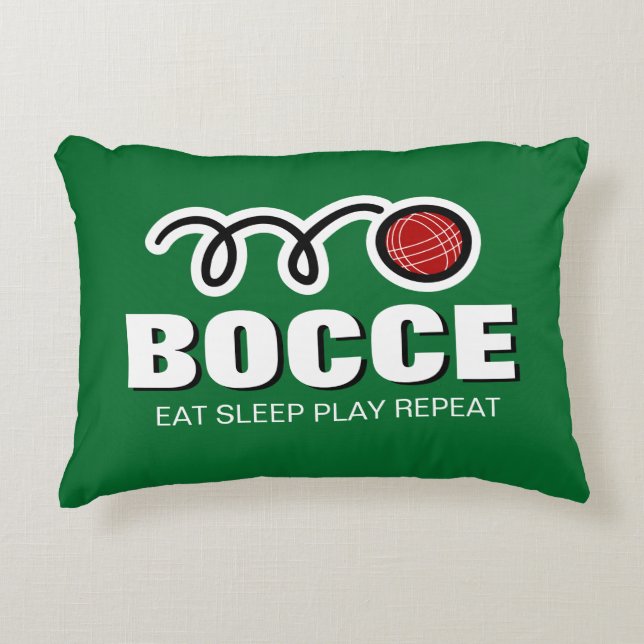 Eat Sleep Play Repeat funny Bocce ball game Decorative Cushion (Front)
