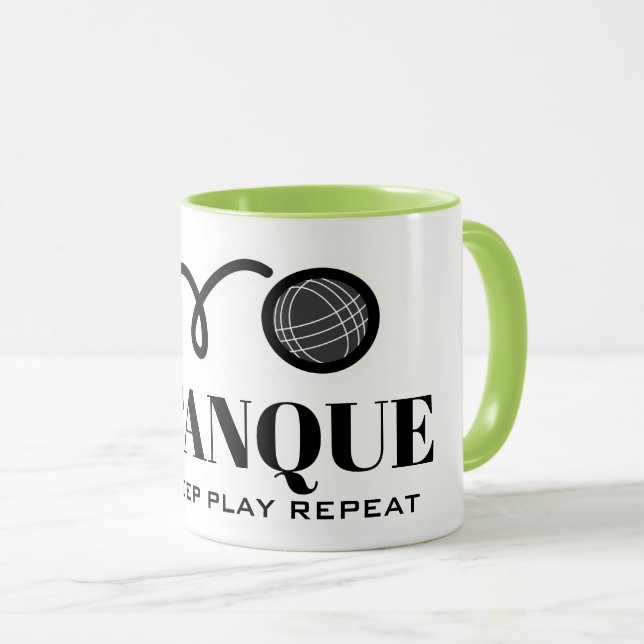 Eat sleep play repeat Pétanque funny boules coffee Mug (Front Right)