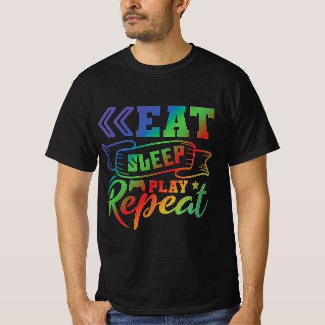 Eat Sleep Play Repeat T-Shirt (Front)