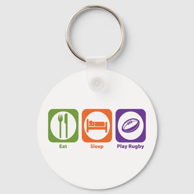 Eat Sleep Play Rugby Key Ring (Front)