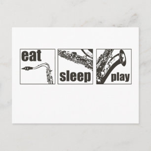 Eat Sleep Play Sax Postcard
