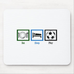 Eat Sleep Play Soccer Kids Futbol T Shirt Mouse Pad