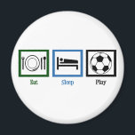 Eat Sleep Play Soccer Magnet<br><div class="desc">Get this gift for someone who is obsessed with soccer.</div>