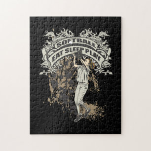 Eat, Sleep, Play Softball Jigsaw Puzzle