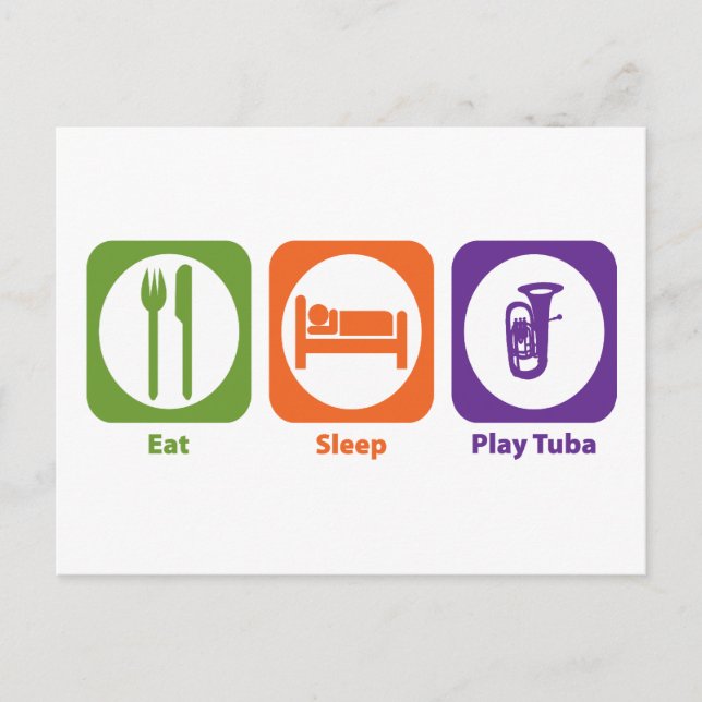 Eat Sleep Play Tuba Postcard (Front)