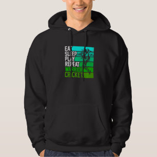 Eat Sleep Play Warrior Cricket  Cricket Player  Cr Hoodie