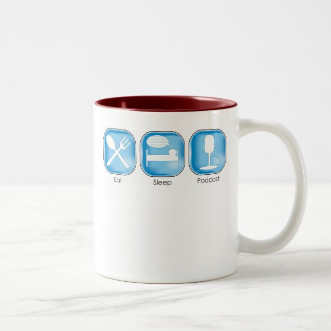 Eat Sleep Podcast Two-Tone Coffee Mug (Right)