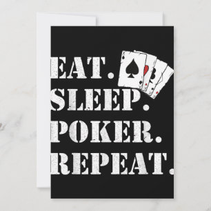 Eat Sleep Poker Repeat Casino Saying Poker Holiday Card