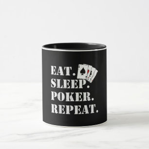 Eat Sleep Poker Repeat Casino Saying Poker Mug