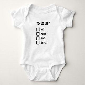 Eat Sleep Poo Repeat Baby Grow Top Body Suit 