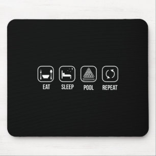 Eat Sleep Pool Billiard Repeat Funny Saying Mouse Pad
