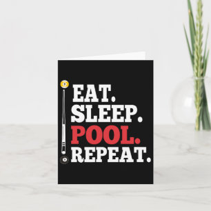 Eat Sleep Pool Repeat Funny Billiards Card