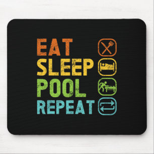 Eat Sleep Pool Repeat Pool Snooker Player Billiard Mouse Pad