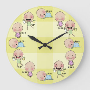 Eat-Sleep-Poop-Baby Nursery Clock