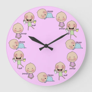 Eat-Sleep-Poop-Baby Nursery Clock
