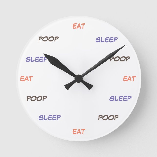 Eat sleep poop - clock (Front)