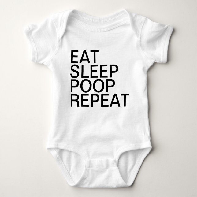Eat Sleep Poop Repeat Baby Bodysuit (Front)