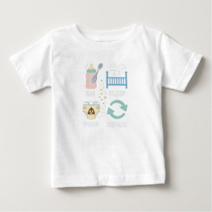 Eat Sleep Poop Repeat Funny Baby Toddler Humor T-Shirt