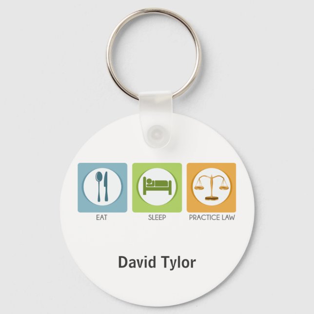 Eat sleep, practice law key ring (Front)