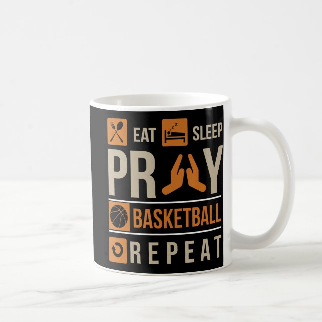Eat Sleep Pray Basketball Repeat Catholic Athlete  Coffee Mug (Right)