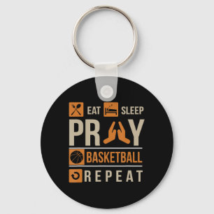 Eat Sleep Pray Basketball Repeat Catholic Athlete  Key Ring