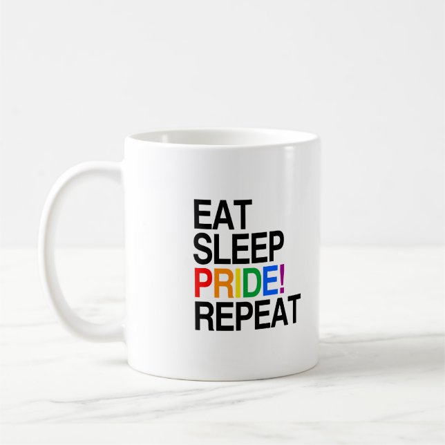 Eat Sleep Pride Repeat Coffee Mug (Left)