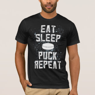 EAT SLEEP PUCK Repeat ice hockey t-shirt gift