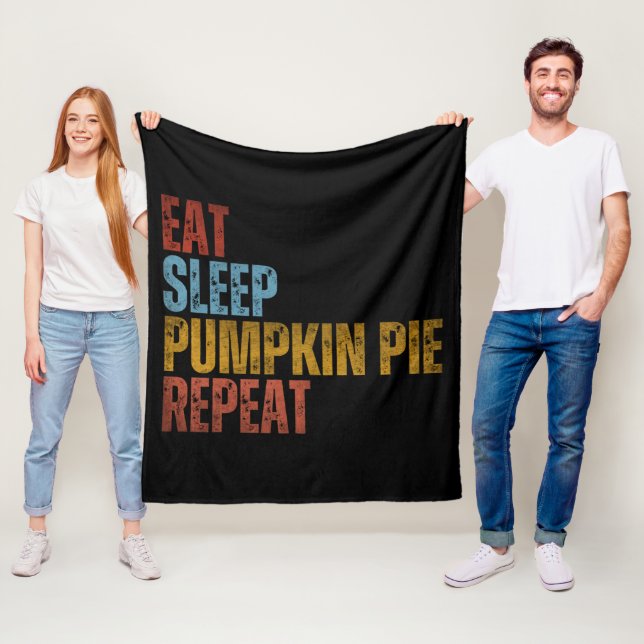 EAT SLEEP PUMPKIN PIE REPEAT FLEECE BLANKET (In Situ)