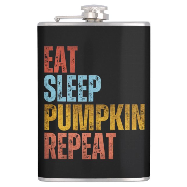 EAT SLEEP PUMPKIN REPEAT HIP FLASK (Front)