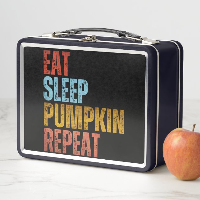 EAT SLEEP PUMPKIN REPEAT METAL LUNCH BOX (In Situ)
