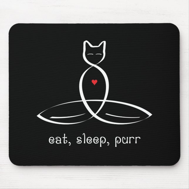 Eat Sleep Purr - Fancy style text. Mouse Pad (Front)