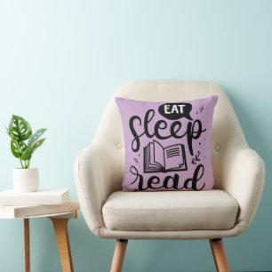 Eat Sleep Read Book Lover Cushion