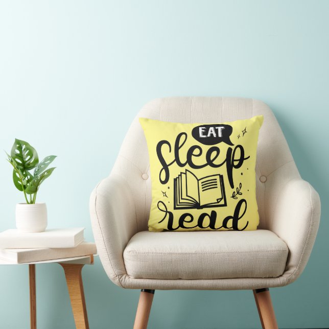 Eat Sleep Read Book Lover Cushion (Chair)