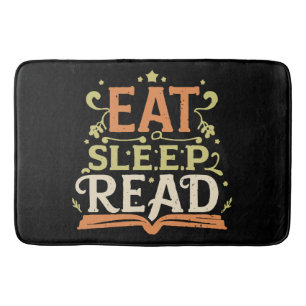 Eat Sleep Read, Funny Reading Bath Mat