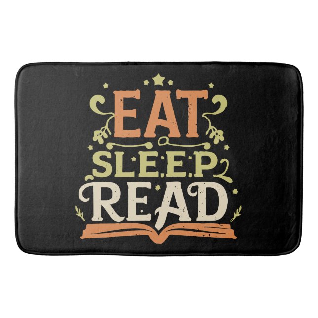 Eat Sleep Read, Funny Reading Bath Mat (Front)