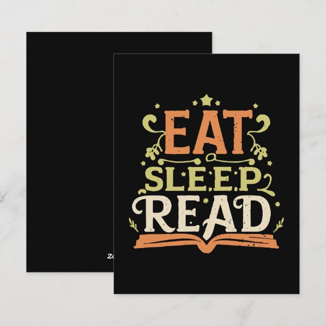 Eat Sleep Read, Funny Reading Holiday Card (Front/Back)