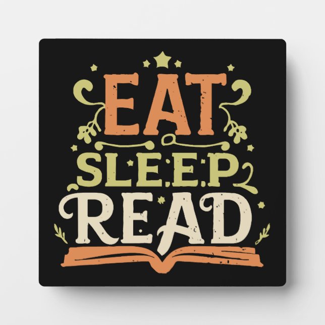 Eat Sleep Read, Funny Reading Plaque (Front)