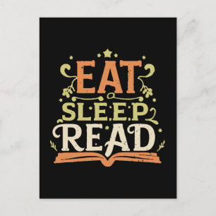 Eat Sleep Read, Funny Reading Postcard