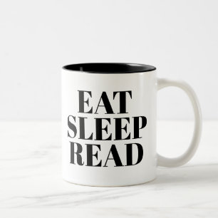 Eat Sleep Read mug   Cute Book Lover Slogan Mug