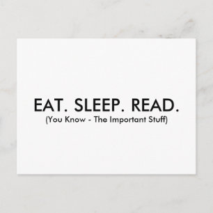 Eat, Sleep, Read Postcard (Funny)