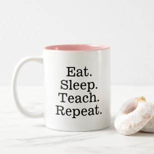 Eat sleep read repeat coffee mug for teacher