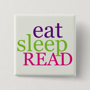 Eat, Sleep, READ - Retro 15 Cm Square Badge